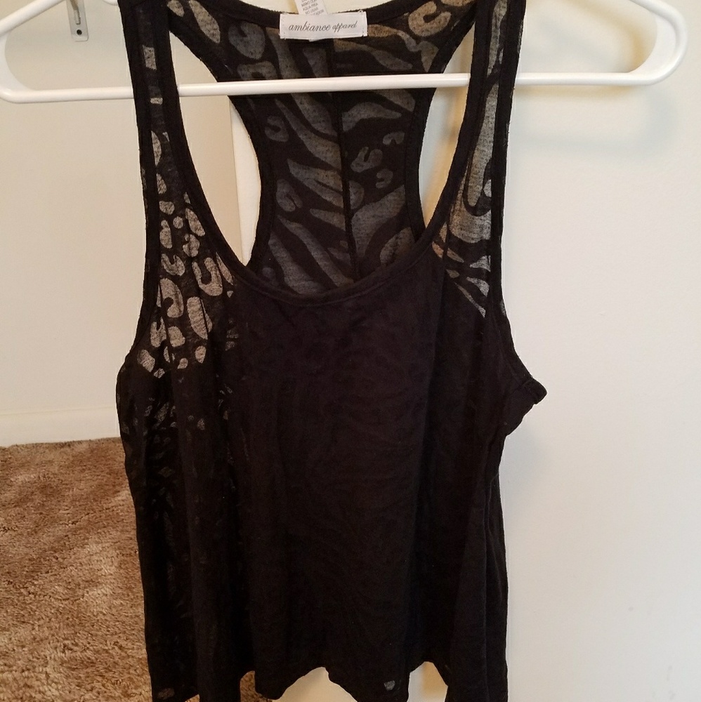 Black Animal Print Racerback Tank
